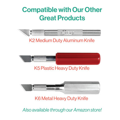 Excel Blades #18 Wood Chisel Replacement Blades, 1/2 Inch High Carbon Steel 100 Pack for Hobby Knife and Craft Knife K2 K5 K6 Handles, Precision Detail Carving on Wood Plastic Foam, Made in USA