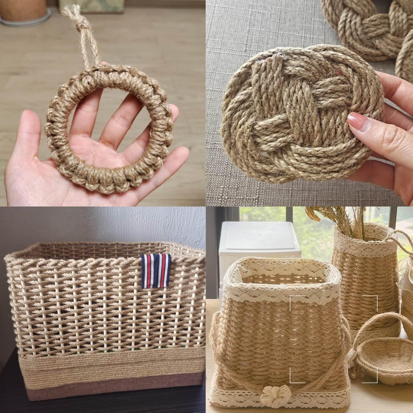 ILIKEEC 2-Pack Natural Jute Twine Rope, 5mm x 656ft Heavy Duty Sisal Hemp Rope for Crafts, Gardening, Cat Scratching Post, Bundling & Hanging, 328Feet/Roll