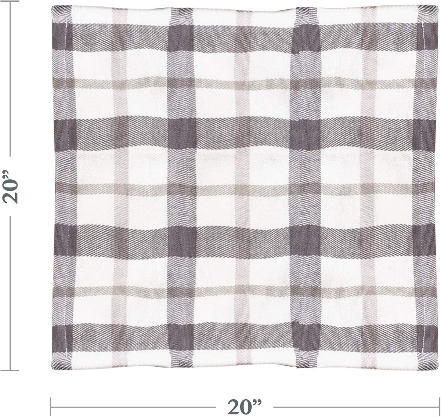 SARO LIFESTYLE Yuri Collection Cotton Napkin, Set of 4, 20", Grey