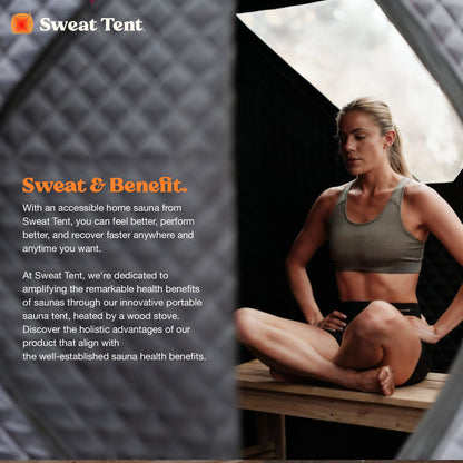 SweatTent Portable Outdoor Sauna (Large) Pro Bundle – Complete Kit with Stove, Cedar Bench, Essential Oil, Wool Hat, Accessories, Quick Assembly, High-Temperature, 6 Adults, Backyard & Camping