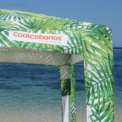 CoolCabana Beach Shade Tent - Easy Setup, UPF 50+ Protection, Large & Medium Sizes, Compact & Wind Resistant - Beach Cabana for The Whole Family - Palms, Medium
