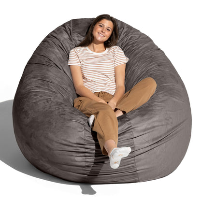 Jaxx 6 Foot Cocoon - 2-in-1 Convertible Bean Bag Bed & Large Bean Bag Chair for Adults, Charcoal