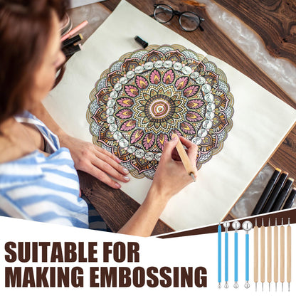 Teenyyou 6 Sets Dot Painting Tools 60 Pcs Clay Pottery Modeling Metal Embossing Tools Ceramic Clay Dotting Supplies for Painting Mandalas Pottery Art Rock