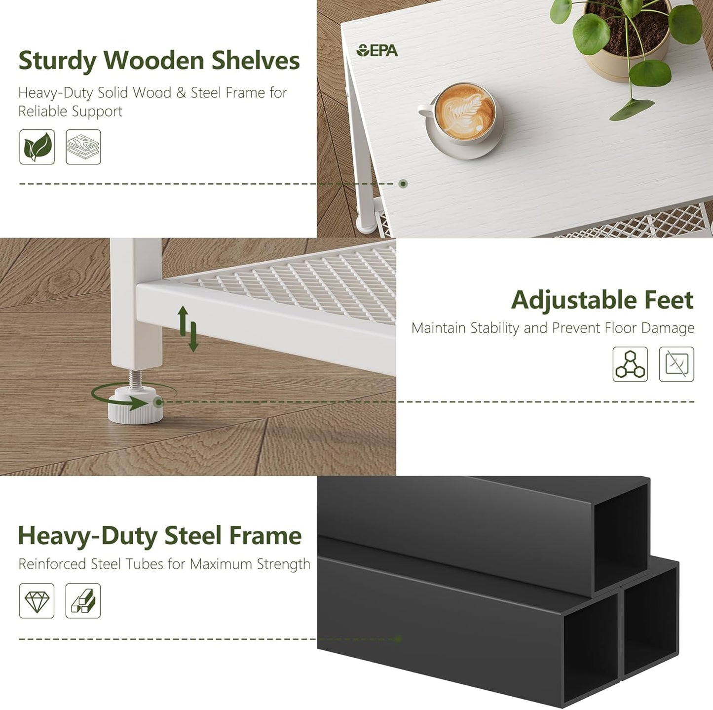 29.1" HET003WT1 Heybly Small Side Table, Tall End Table with Adjustable Shelf, Telephone Table, Nightstand, Accent