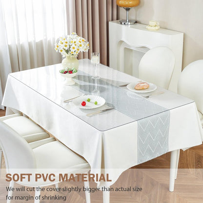 LovePads Clear Table Cover Protector 40 x 72 Inch, 1.5mm Thick Plastic Table Cover, Table Protector for Dining Room Table, Waterproof Vinyl Tablecloth Table Pad Mat for Kitchen, Dresser, Writing Desk