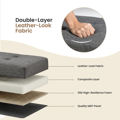 Simple Deluxe Ottoman with Storage Bench Chair, 28.5" L x 19.5" W x 17.5" H Foot Rest Stools with Non-Woven Fabric,Ottoman Storage Chest Box with Padded Seat for Bedroom, Living Room, Entryway,Grey