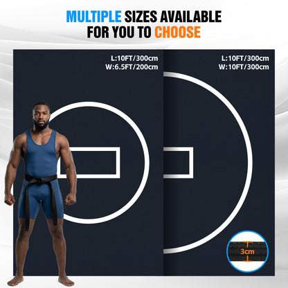 HESMAX 10' x 6.5' Wrestling Mat, Foldable Martial Arts Thick Mat, XPE Foam Wrestling Mats for BJJ, MMA, Jiu Jitsu, Judo & Grappling 1p1