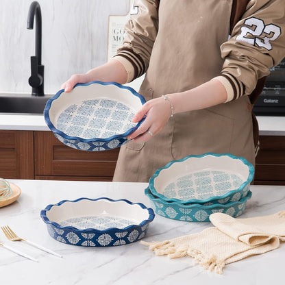 Wisenvoy Ceramic Pie Pan, Pie Dish, Pie Plate, Molde de cerámica para tartas