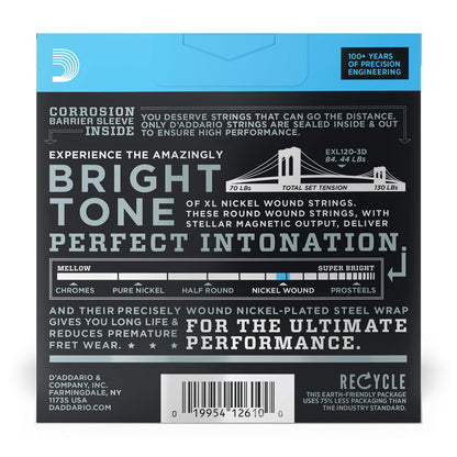 D'Addario Electric Guitar Strings, XL Nickel, EXL120-3D, Super Light Gauge 09-42, 6-String Set, Pack of 3