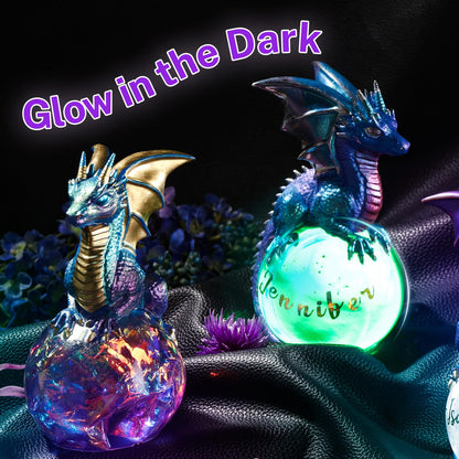 LET'S RESIN Dragon Resin Molds, Dragon Figurines Epoxy Resin Molds with Egg Base, 3D Animal Silicone Molds for Resin Crafts, DIY Home Desk Decor & Gifts