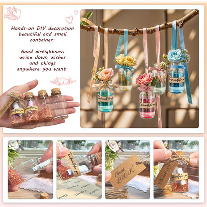 OurWarm 48PCS 25ml Clear Glass Bottles with Cork Stoppers, Mini Small Vials for Wedding Favors, DIY Crafts, Baby Shower