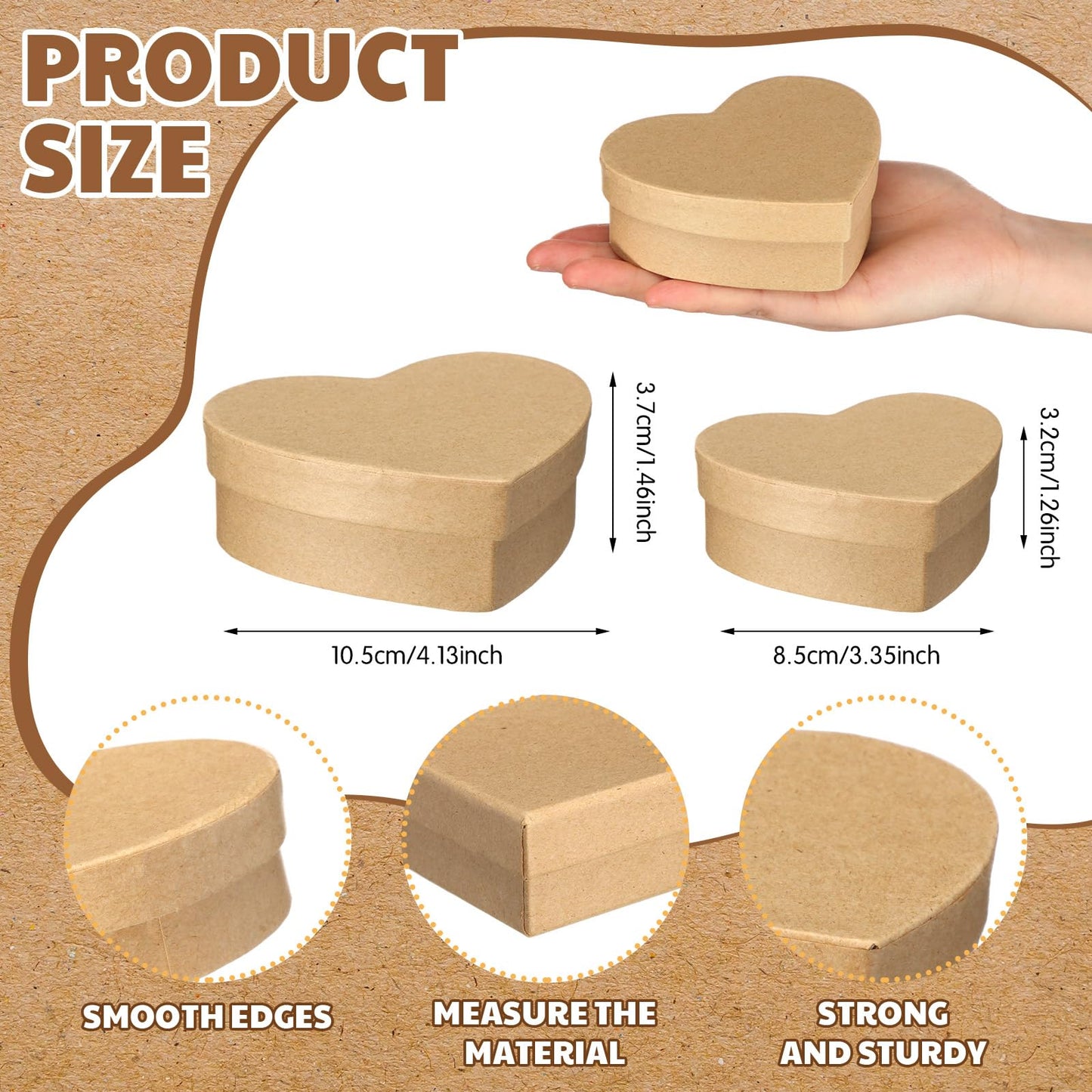 Tosstuki 12 Set Mini Paper Mache Boxes with Lids Small Mache DIY Craft Boxes 6 Shapes 2 Size Cardboard Craft Storage to Decorate for Party Favors Art Projects Gift Packaging