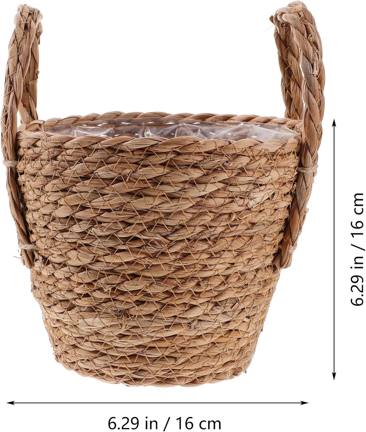 Yardwe Woven Flower Basket | Straw Weaving Plant Flower Pots Cover for Garden Containers and Storage Bins 6.3 Inches