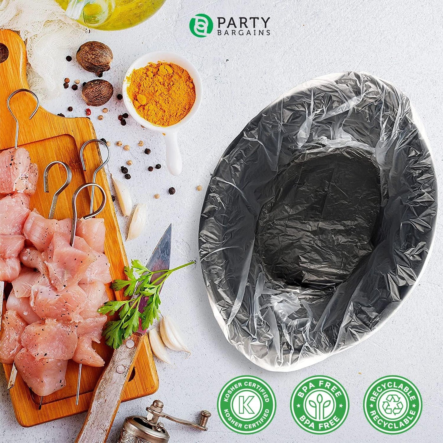 Party Bargains 30 Bags Slow Cooker Liners, Fits 7-8 Quarts, Multi Use Cooking Bags