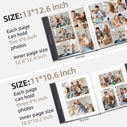 Vienrose Large Photo Album Self Adhesive for 4x6 5x7 8x10 Pictures Scrapbook Album DIY Scrap Book 40 Sticky Pages with A Metallic Pen Beige