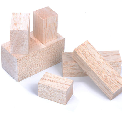 Sumind 12 Pcs Balsa Blocks for Carving 4 Sizes Whittling Wood Carving Kit for Craft Unfinished Wood Blocks 2x1x1, 4x1x1, 4x2x2, 2x2x1 Inches