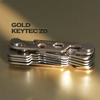 Compact Key Organizer (12-16 Keys), Premium Key Holder with Built-in Tools, Gold Frame