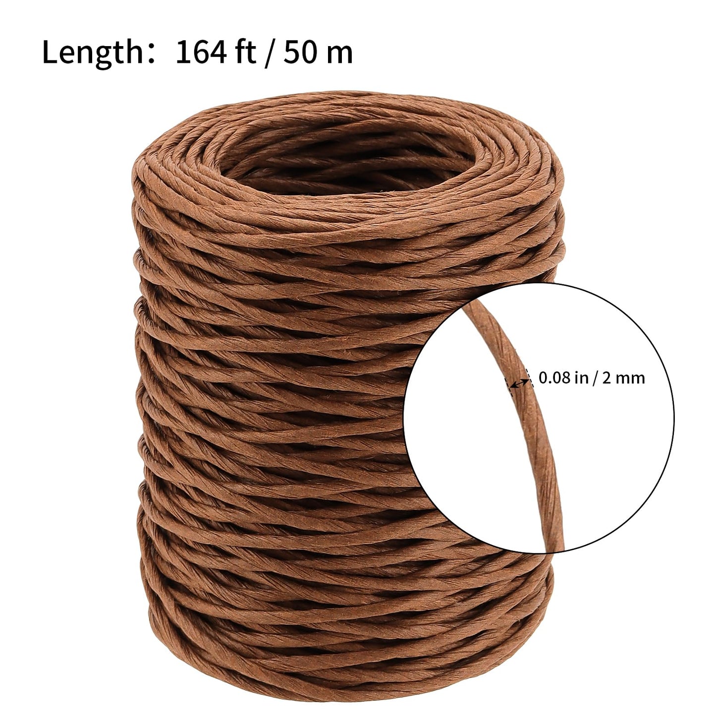 SHEUTSAN 4 PCS 2mm x 164ft Brown Floral Wire, 656ft Bind Wire Twine for Artificial Flower Making, DIY Projects