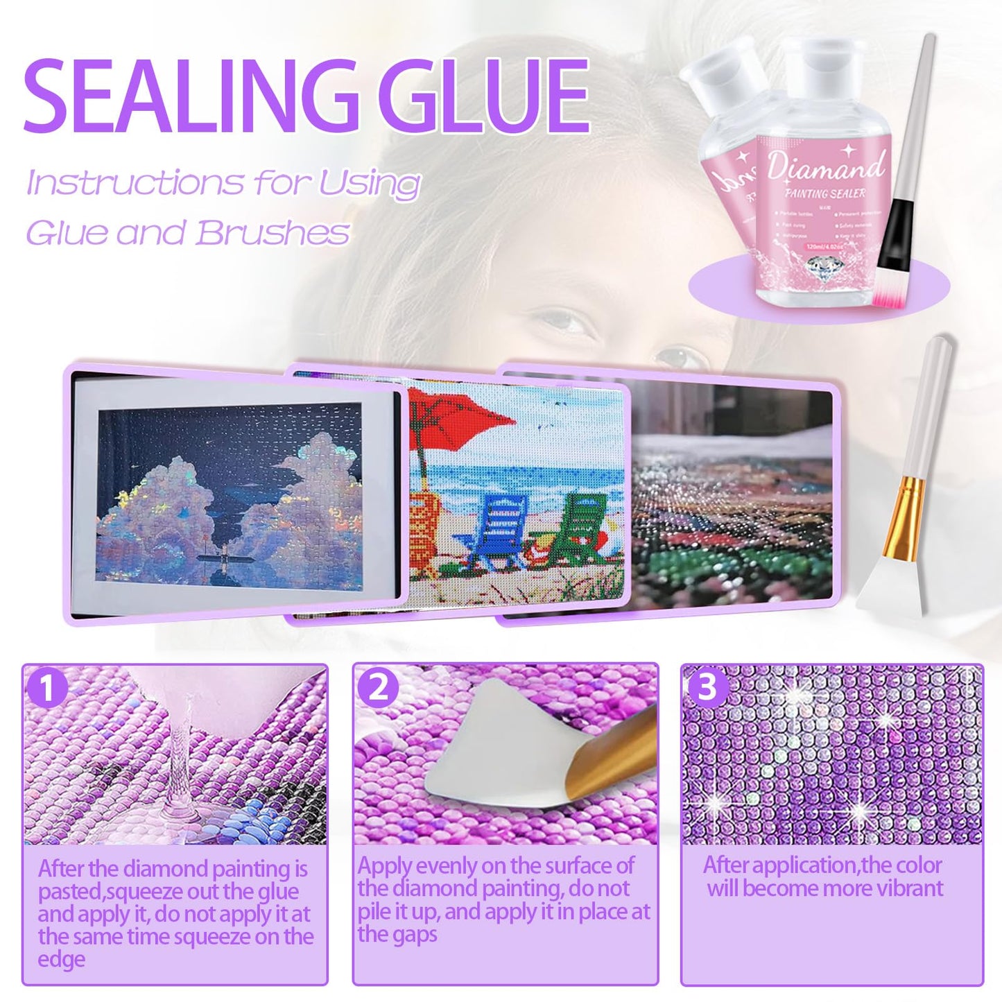 DNSGOOR 186Pcs All Inclusive Diamond Art Accessories Kit Diamond Painting A4 LED Light Pad Set with Diamond Art Sealer Glue Stand Storage Case Pens 5D Painting Tools for DIY Drill Craft