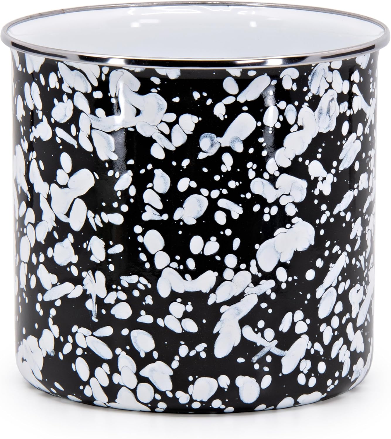 Golden Rabbit Enamelware Utensil Holder - Black Swirl