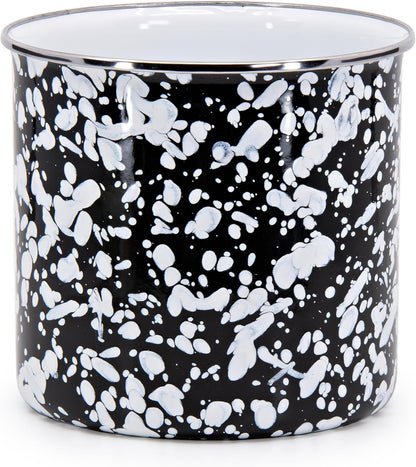 Golden Rabbit Enamelware Utensil Holder - Black Swirl
