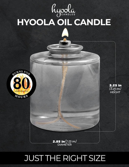 Hyoola 80 Hour Liquid Paraffin Long Burning Candles - 6 Pack - Survival and Emergency Candles