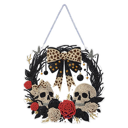 STGLCR Diamond Art Kit for Adults, Special Shaped Crystal Skull Pendant, Halloween Diamond Painting Suncatcher,DIY Rose Ornament Hanging Art Acrylic Board Wreath, DIY Home Decor, 7.7 Inch