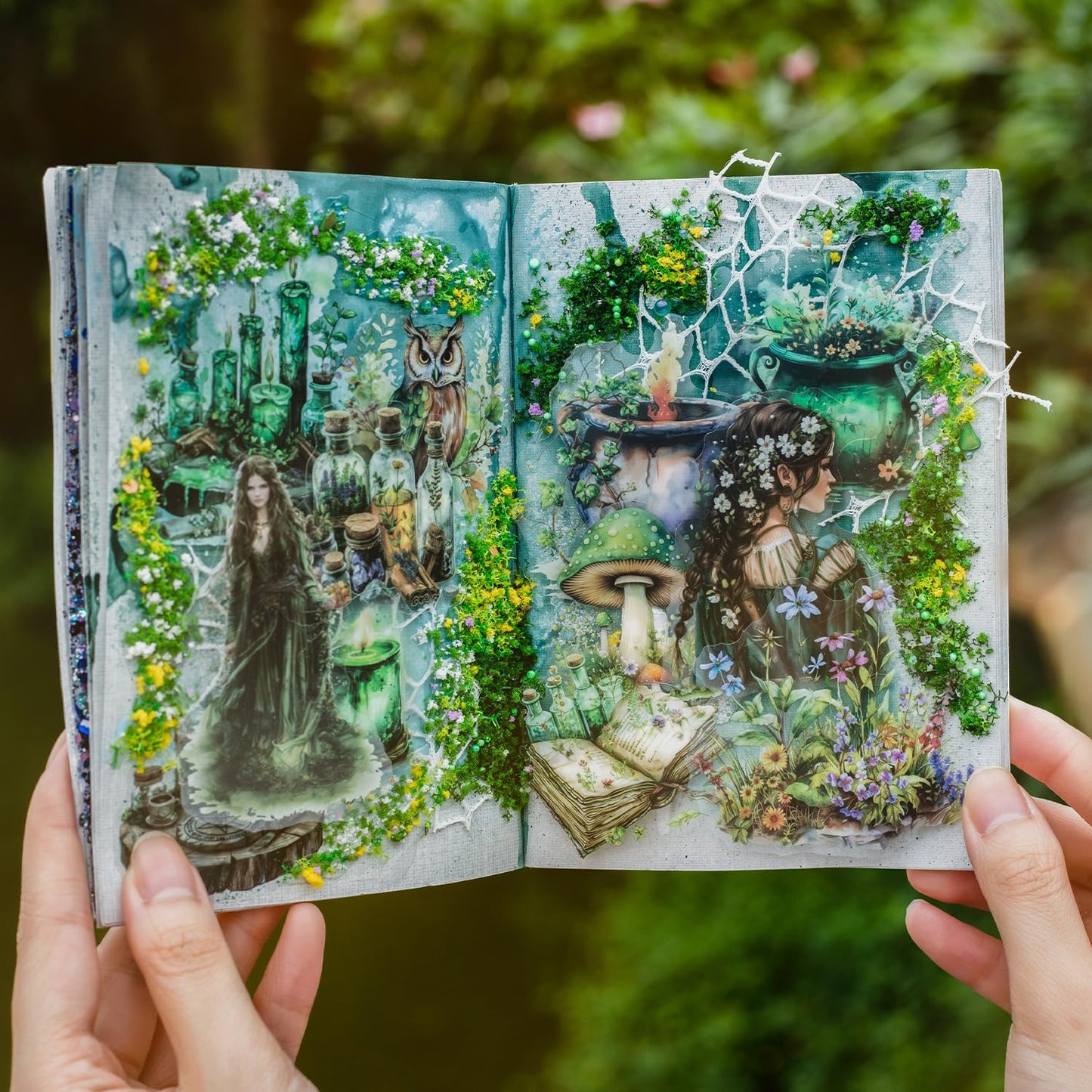 MiyouLuna 180Pcs Forest Witch PET Stickers, Magic Scrapbook Ephemera for Journaling Craft Supplies and Junk Journal