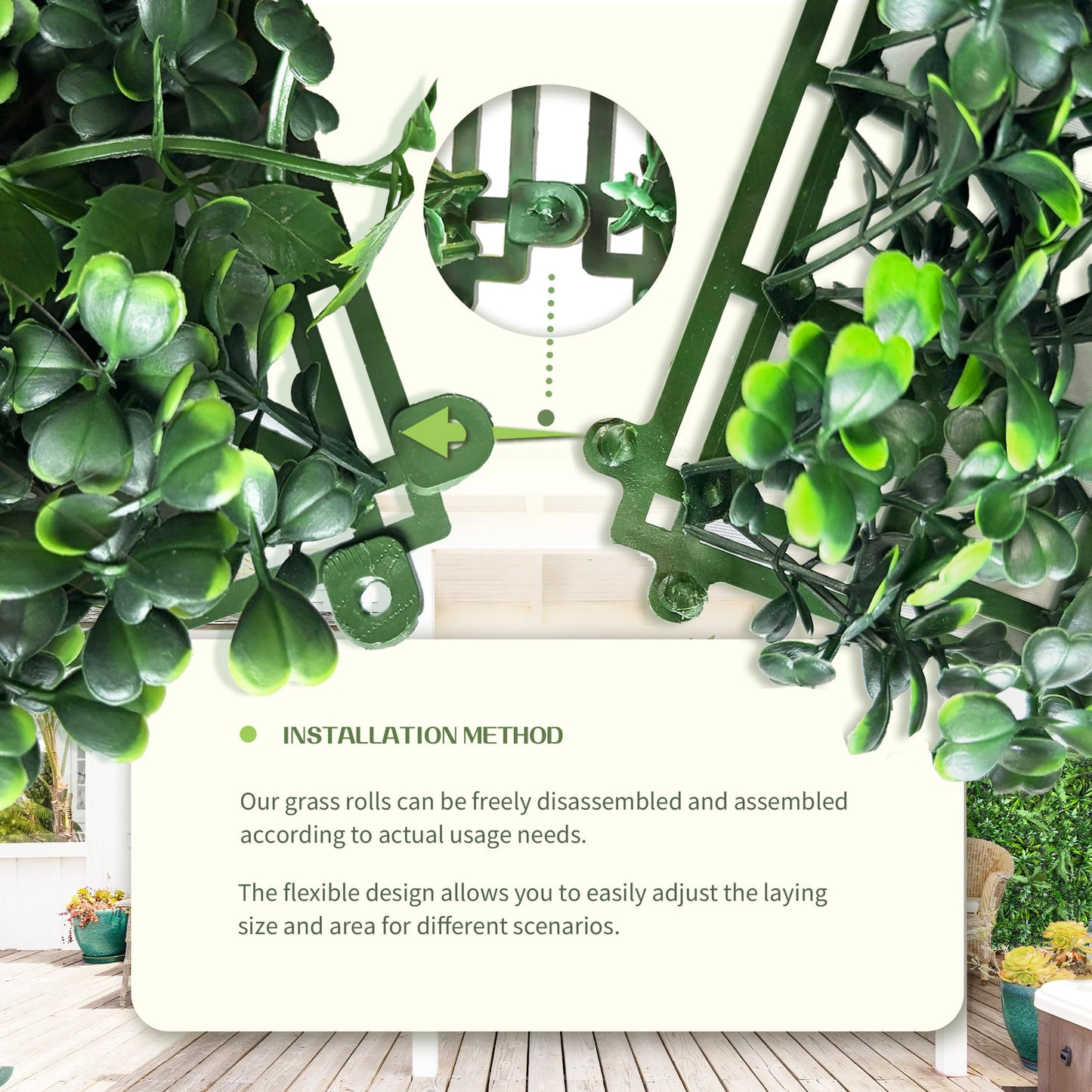 TTTM Artificial Hedge Grass Wall Panel: 20"x20" 24 Pcs Faux Boxwood Ivy Greenery Decor with UV Protection for Outdoor and Indoor Privacy Screen, Garden Fence, and Party Green Backdrop