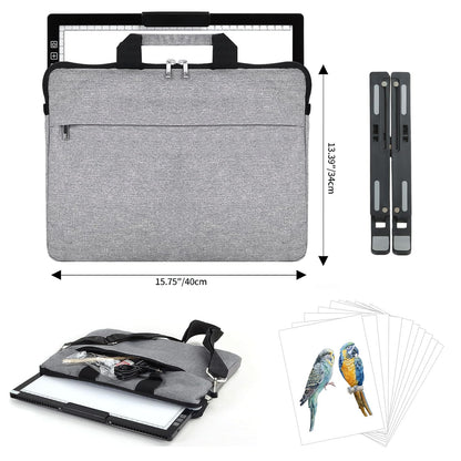 Rechargeable A4 Light Pad with Carry Bag & Stand,Ultra Thin Light Table with Clip,6 Levels of Brightness Light Box for tracing,Diamond Painting.led Light Board for Artists,Drawing,Sketching,Animation