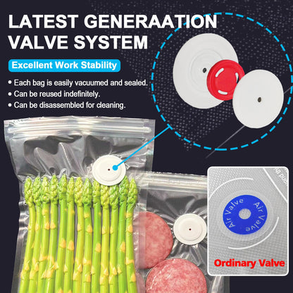 MOMODA Sous Vide Cooking Bags - Set of 40 | BPA-Free Reusable Vacuum Seal Bags with Air Valve for Joule and Anova Cookers | Freezer Safe Vacuum Food Storage Bags with Upgraded Hand Pump Included