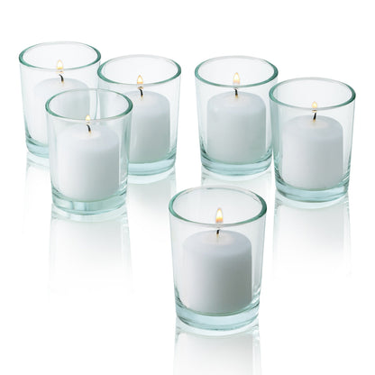 Light In The Dark White Votive Candles - Box of 72 Unscented Candles - 10 Hour Burn Time - Bulk Candles for Weddings, Parties, Spas and Decorations