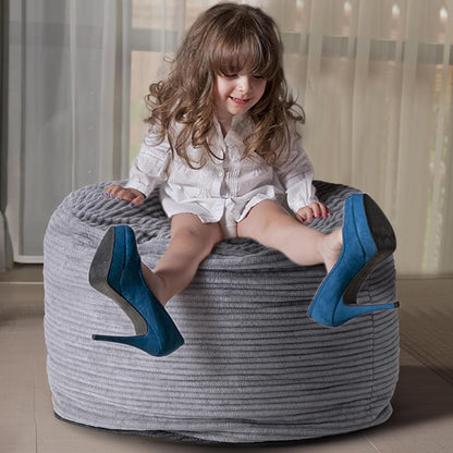 20"x 15" Dual-Size Corduroy Footrest with Hidden Zipper Ergonomic Memory Foam Ottoman Poufs for Office Desks, Couches