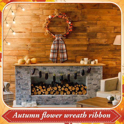 VitalCozy Wreath Sash Set - 2 Pcs Garland Ribbon for Indoor/Outdoor Decor | 4.5" W x 56" L, Plaid Design
