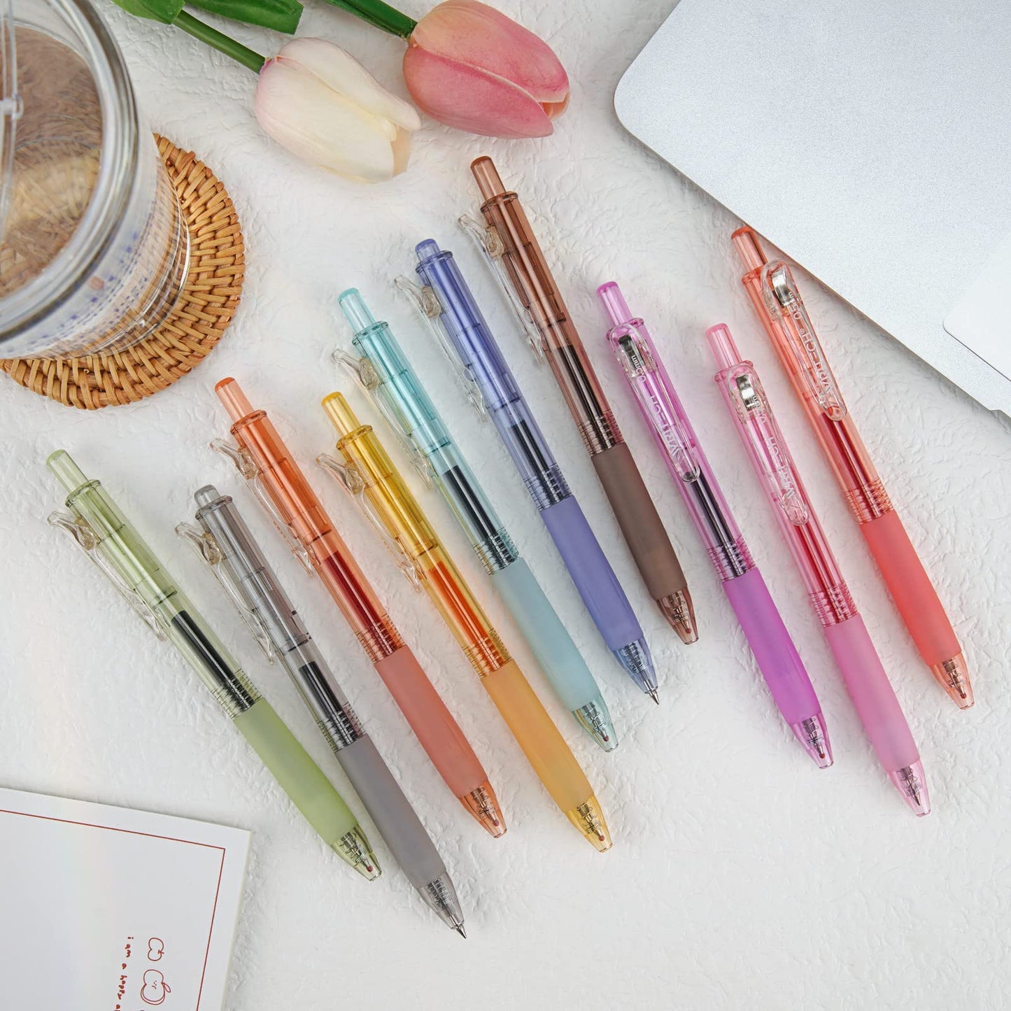 WRITECH Retractable Gel Pens Quick Dry Ink Pens 0.5mm Bullet Multicolor For Journaling, Drawing, Doodling, and Notetaking (Multicolor)