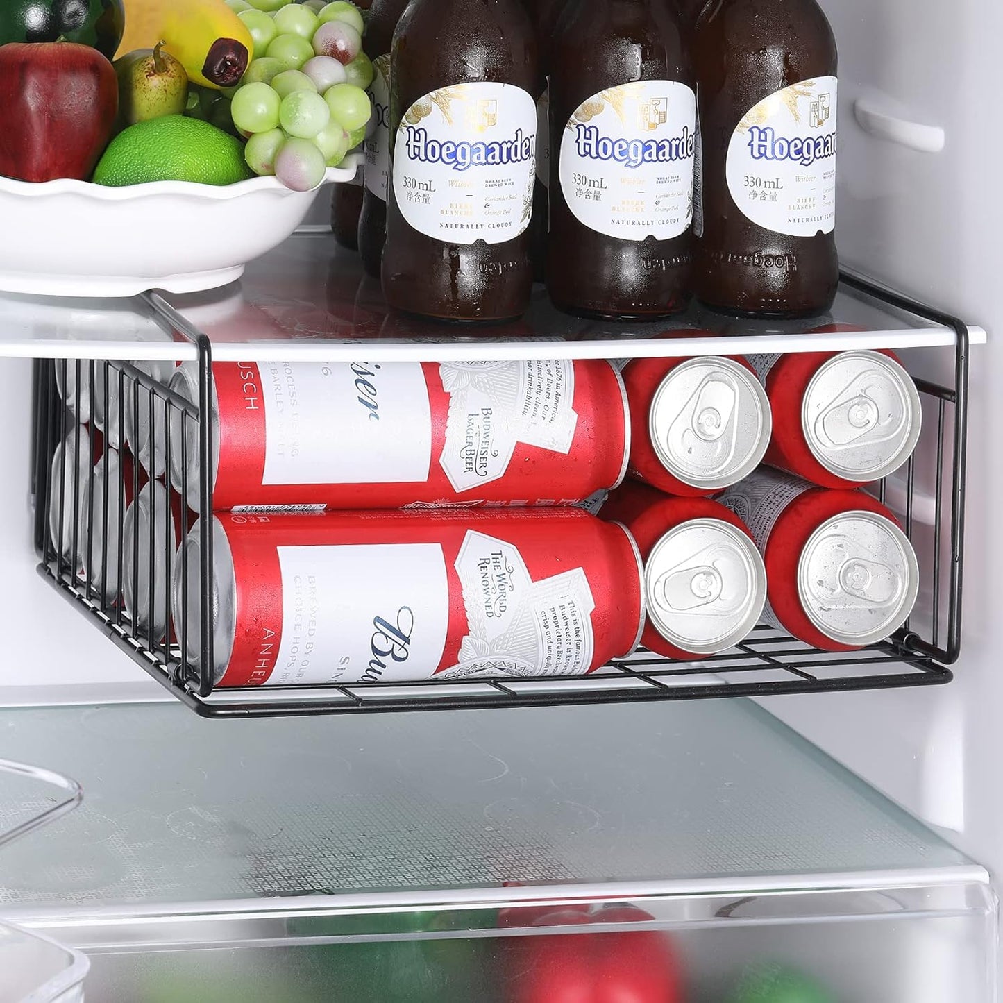 SUFAUY 2-Pack Steel Under Cabinet Shelf Basket Organizer, Metal Wire Rack Hanging Storage Baskets for Kitchen Pantry,