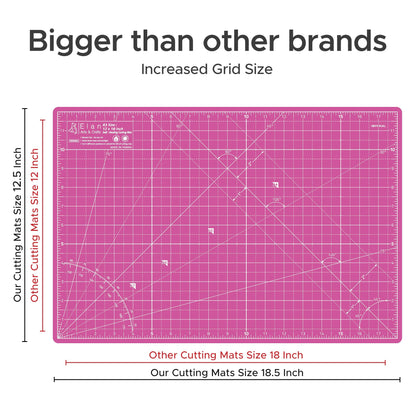 Elan Cutting Mat A3 Pink & Purple, Self Healing Cutting Mat 12x18 Inch, 5-Ply Craft Board Pink, Hobby Board for Crafts 12x18 Inch