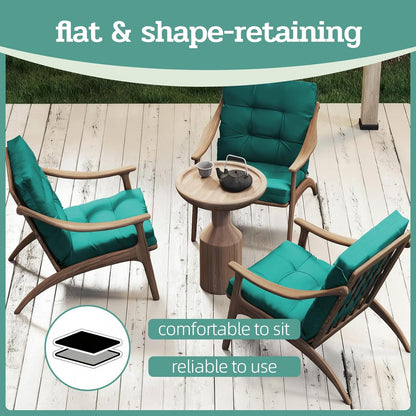 42x21x4 Inch Outdoor Chair Cushion, Patio Cushions for Dining/Rocking Chairs, High Back Soft Seat Pad with Ties, Indoor