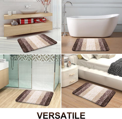 OLANLY Large Bathroom Rugs - Extra Soft Microfiber Mat | Quick Dry, Rubber Backing, 50x30, Brown