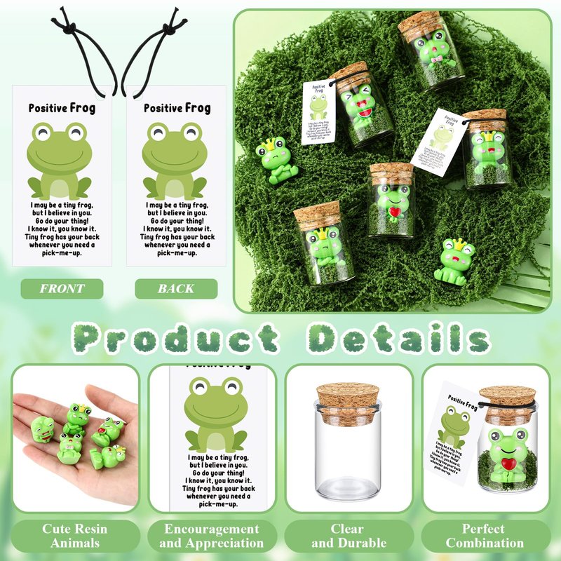 Fumete 35 Set Employee Appreciation Gifts Bulk for Coworkers Staff - Thank You Desk Pet Animal Pun Note Card Teacher Appreciation Gifts for Volunteer Nurses Team Graduation Party Favors (Frog)