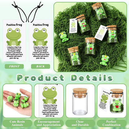 Fumete 35 Set Employee Appreciation Gifts Bulk for Coworkers Staff - Thank You Desk Pet Animal Pun Note Card Teacher Appreciation Gifts for Volunteer Nurses Team Graduation Party Favors (Frog)