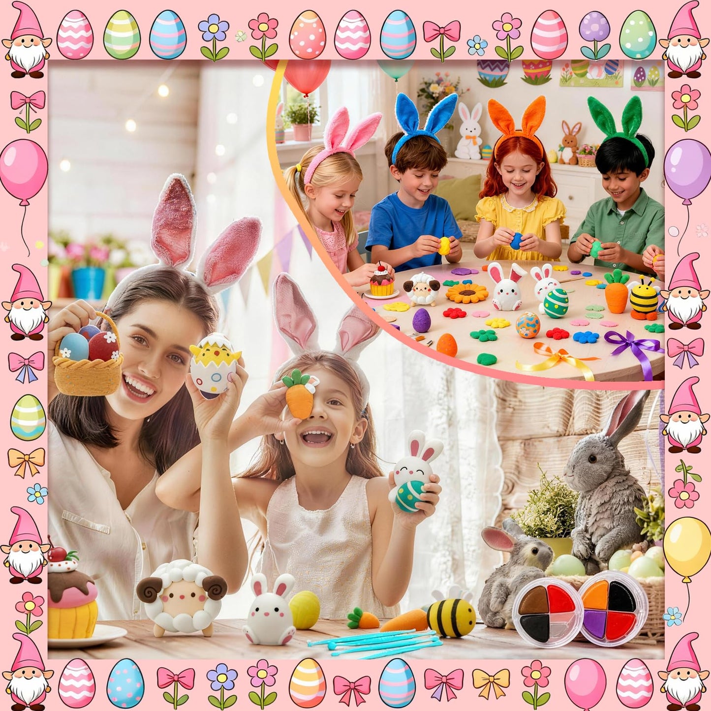 Loufor Air Dry Clay Kits Easter - Modeling Clay for Kids, Ultra Light & Soft, Safe & Non-Toxic, 12 Boxes Model Magic Clay with Sculpting Tools und Tutorials, DIY Creative Arts und Crafts Toys Gifts