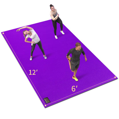 GXMMAT Extra Large Exercise Mat 16'x6'/12'x6'/10'x6'/8'x6'(7mm), Extra Wide Workout Mats for Home Gym Flooring, Non-Slip Thick Durable Cardio Mat for MMA,Plyo,Jump Rope,Weights,Fitness,Shoe-Friendly