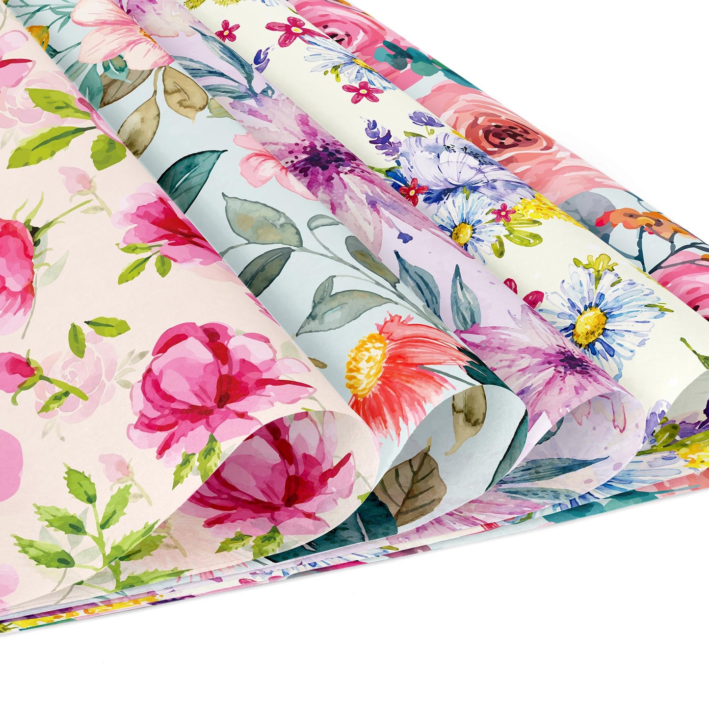 VIVIQUEN 24 Pack Floral Pattern Double-Sided Paper, 12-inches Flower Textured Scrapbook Paper Craft Paper Folded Flat for DIY Background Card Making Scrapbook Photo Album Decor
