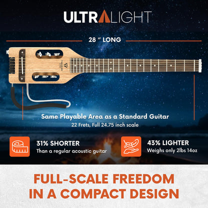 Traveler Guitar Ultra-Light Acoustic Acoustic-Electric Guitar, Mahogany