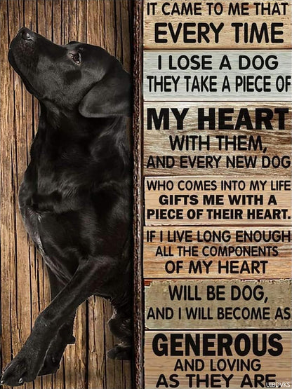 Black Labrador My Heart Diamond Painting Kit Dog DIY Diamond Painting Art Beginner Easy Diamonds Painting Gem Art for Home Wall Decor 12x16 Inch