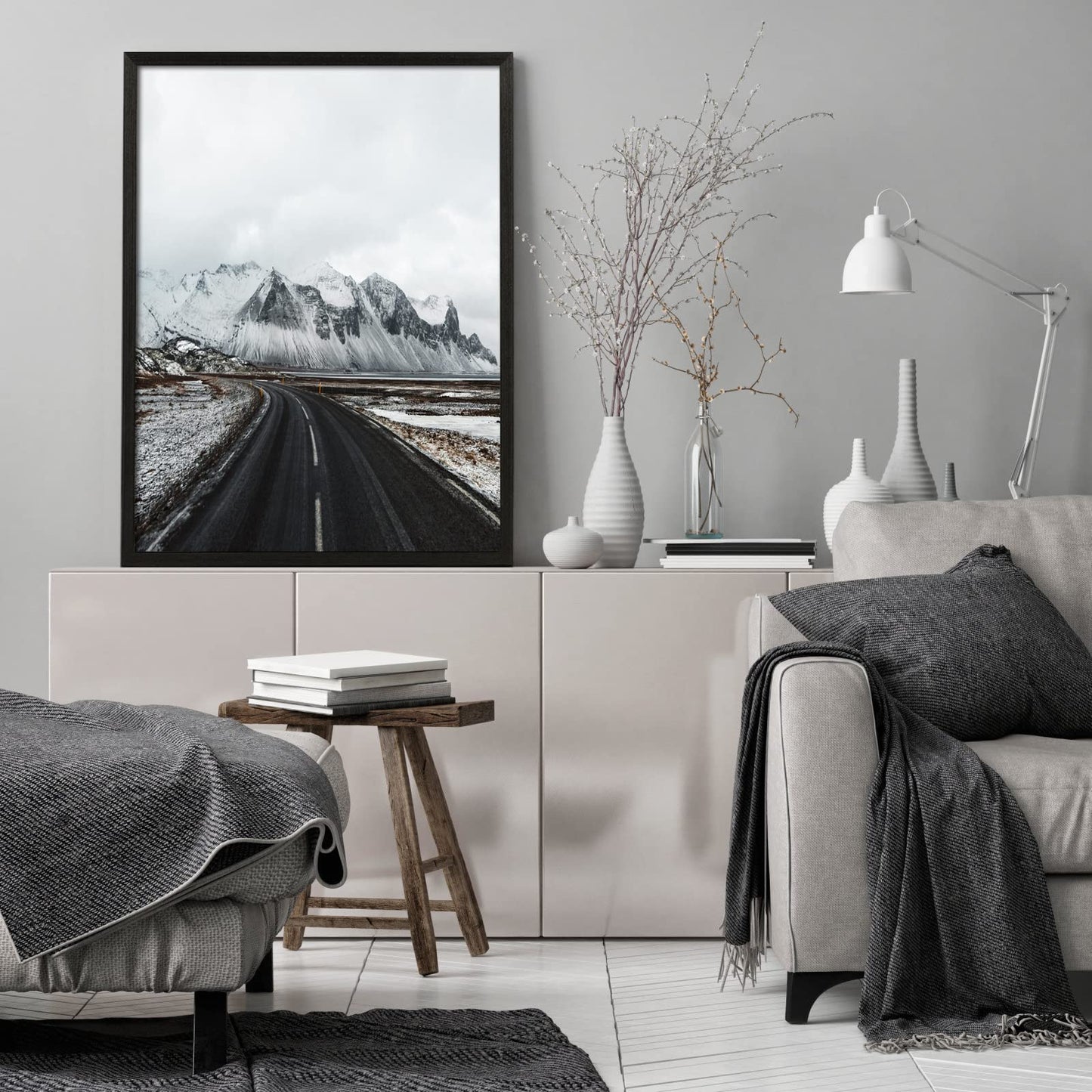 Yaetm 16x20 Frame Matted to 11x14 Set of 4, Solid Wood Black Picture Frame 16x20 for Photos, Posters & Art Prints, Wall Gallery for Horizontal and Vertical Wall Mount (4 pack, Black)