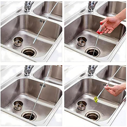 Drain Snake, Drain Clog Remover - Gutter Cleaning Tools Drain Cleaner for Toilet Sewer Shower Kitchen Bathroom Tub Clogged Drains Opener Cleaning Tool, Flexible Grabber Claw Pick Up Reacher (79 inch)