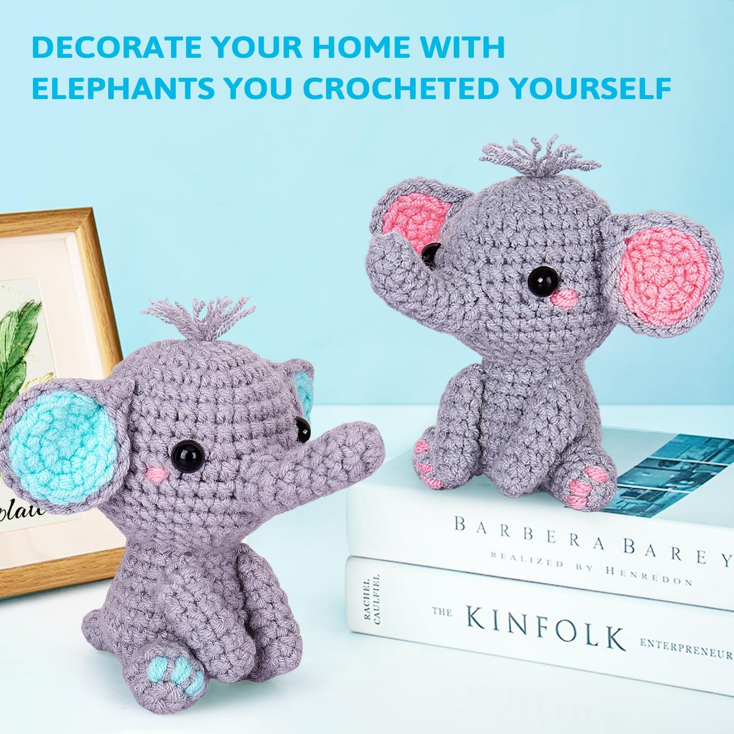 Crochet Kit for Beginner, Upgraded Easy Yarn Crochet Starter Kit w Step-by-Step Video Tutorials, Beginner Crochet Kit for Adults & Kids, Men & Women, Complete Kit Included, 3Pack Whale Family