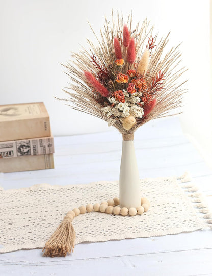 Natural Dried Flowers Bouquet with Vase, Dried Pampas Grass for Boho Home Decor, Wedding, Baby Shower, Farmhouse